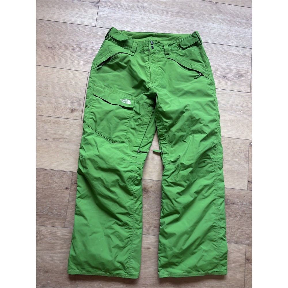 North Face Hyvent Snowboard Pants Men's Size Large Pockets Ski Green Snowpants